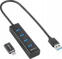 HUB USB Sharkoon Aluminium 4x USB-A 3.2 Gen1