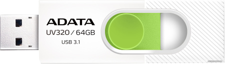 USB Flash ADATA UV320 64GB (белый/зеленый)