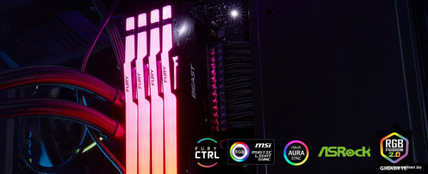 Оперативная память Kingston FURY Beast RGB 2x16ГБ DDR5 6400МГц KF564C32BBAK2-32