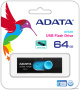 USB Flash ADATA UV320 64GB (черный/голубой)